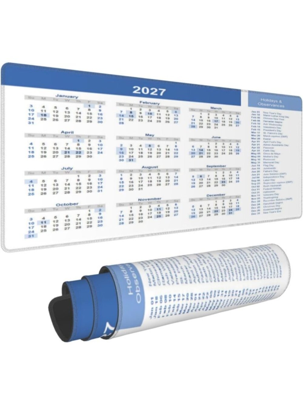 Large 2027 Calendar Mouse Pad - Non-Slip Rubber Base, XXL Gaming Desk Mat